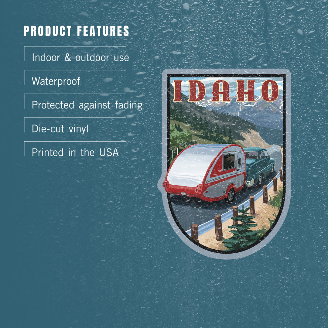 Idaho, Camper, Contour, Vinyl Sticker