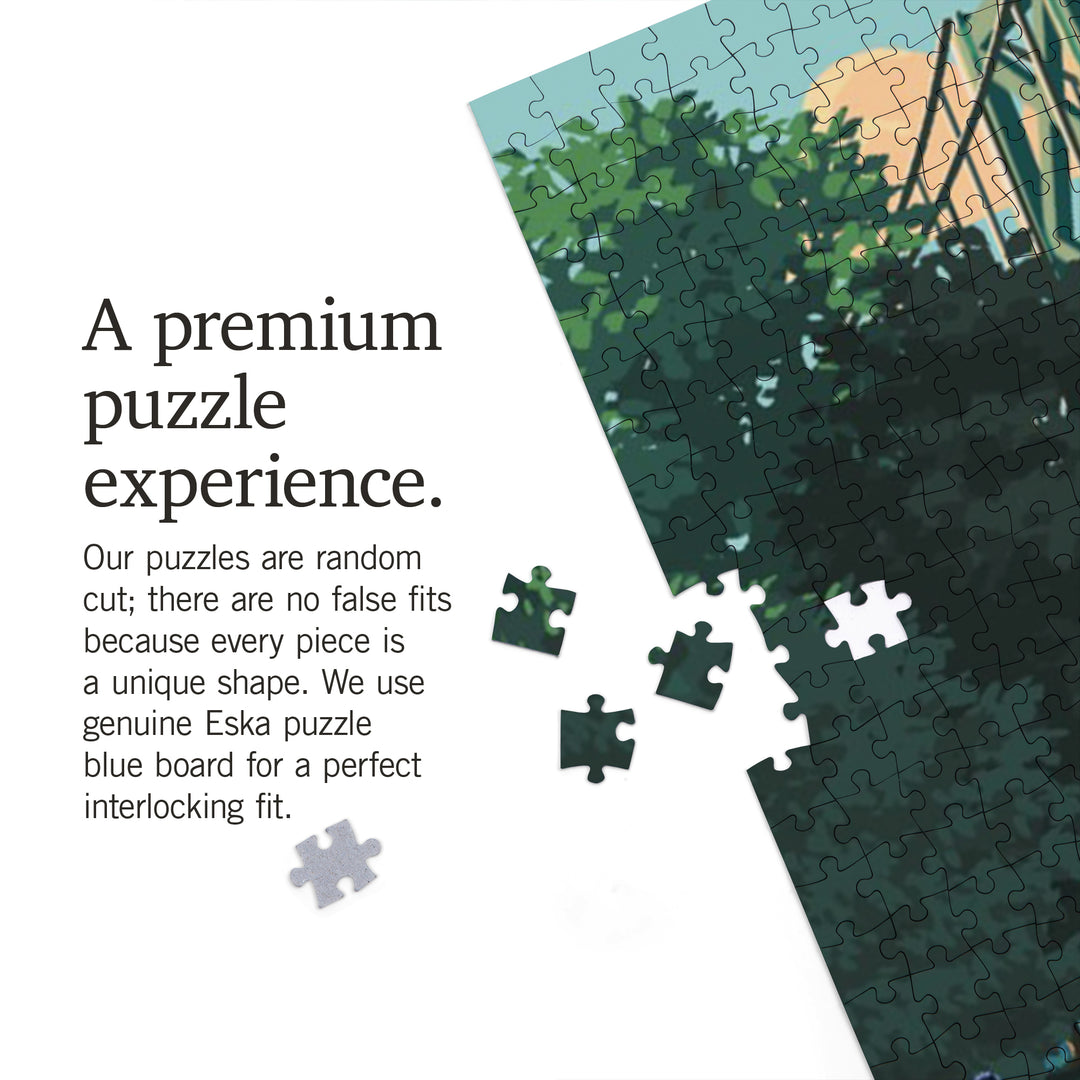 Vancouver Canada, Lions Gate Bridge, Painterly, 1000 Piece Jigsaw Puzzle