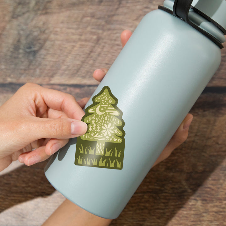 Boho Colorblock, Evergreen, Vinyl Sticker