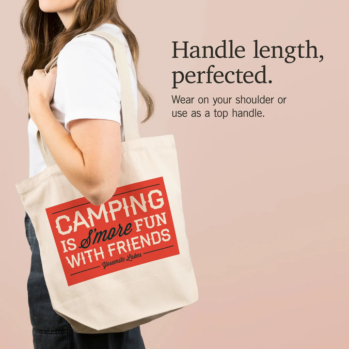 Yosemite National Park, California, Yosemite Lakes, Camping is S'More Fun, Simply Said, Tote Bag