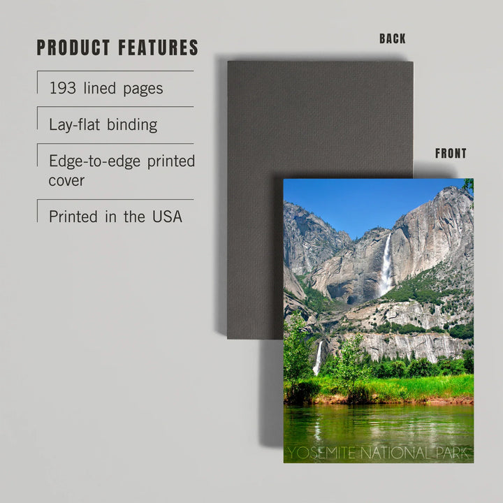 Lined 6x9 Journal, Yosemite National Park, California, Yosemite Falls, Lay Flat, 193 Pages, FSC paper