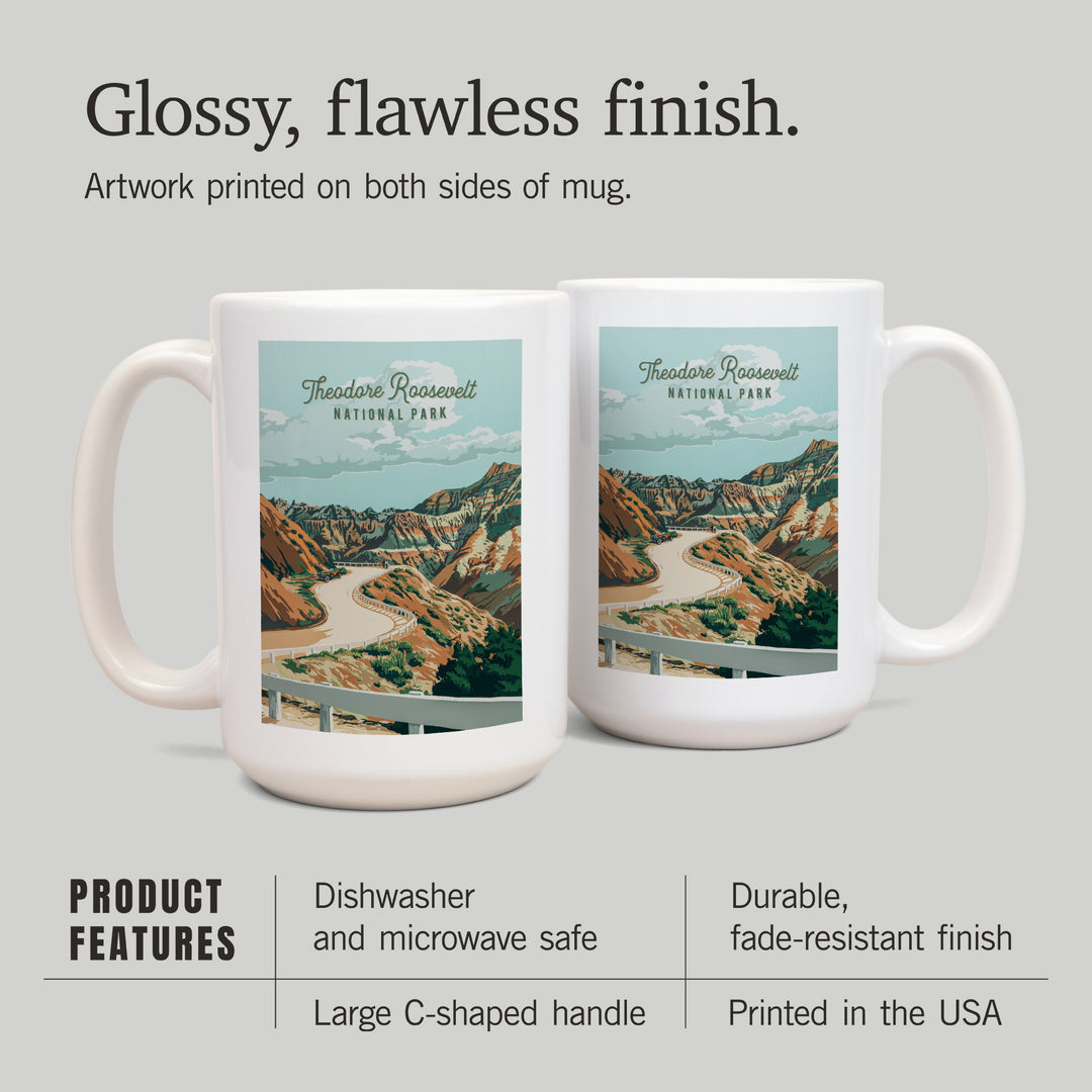 Theodore Roosevelt National Park, North Dakota, Painterly National Park Series, Ceramic Mug