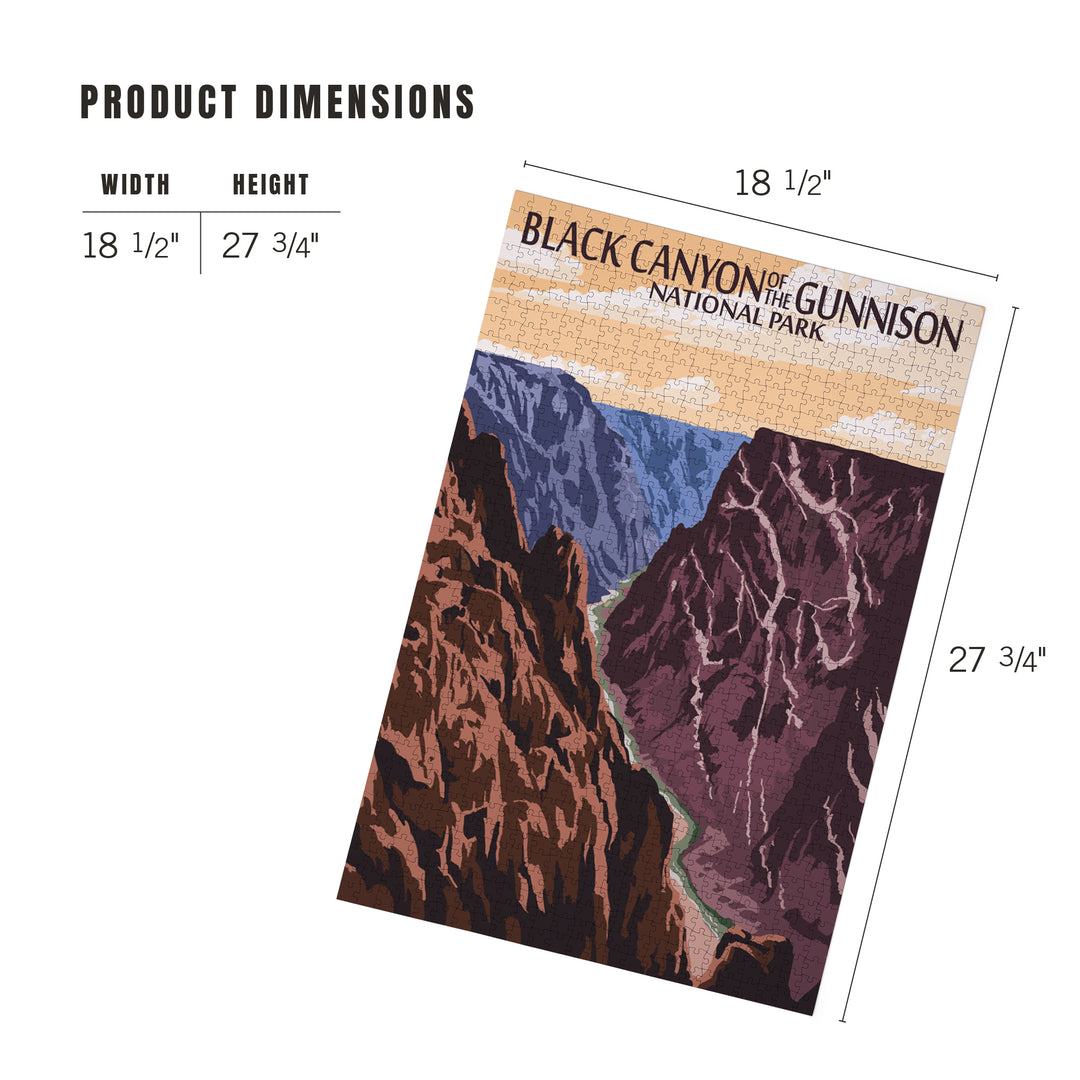 Black Canyon of the Gunnison National Park, Colorado, River and Cliffs, Painterly Series, Jigsaw Puzzle