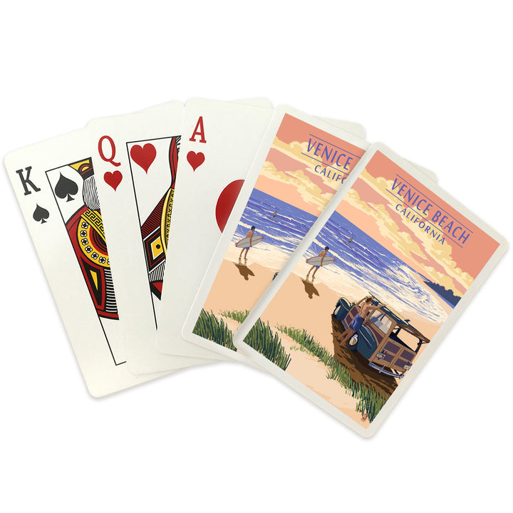 Playing Cards, Venice Beach, California, California Beaches, Woody on Beach, 52 Card Deck with Jokers in Box, Unique Art