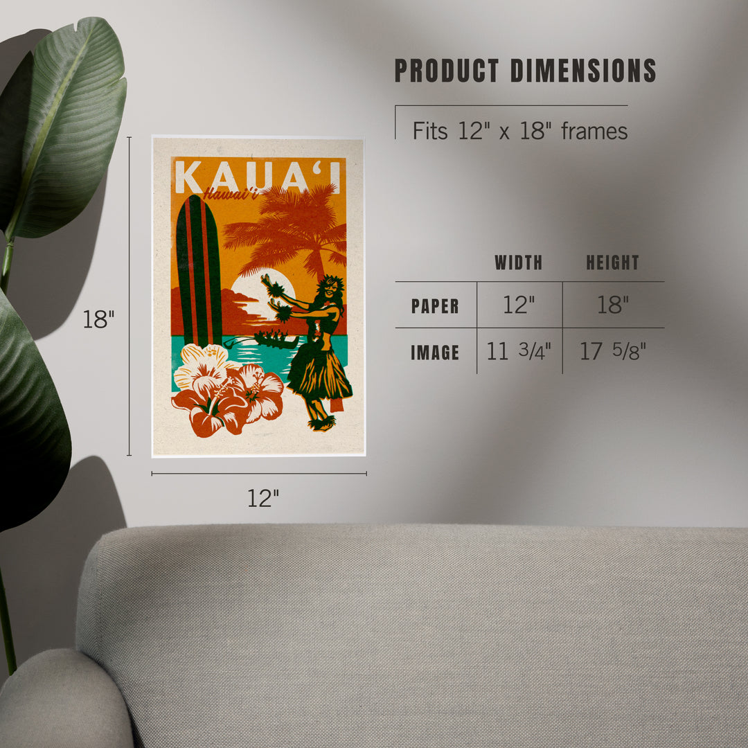 Kauai, Hawaii, Woodblock, Art & Giclee Prints
