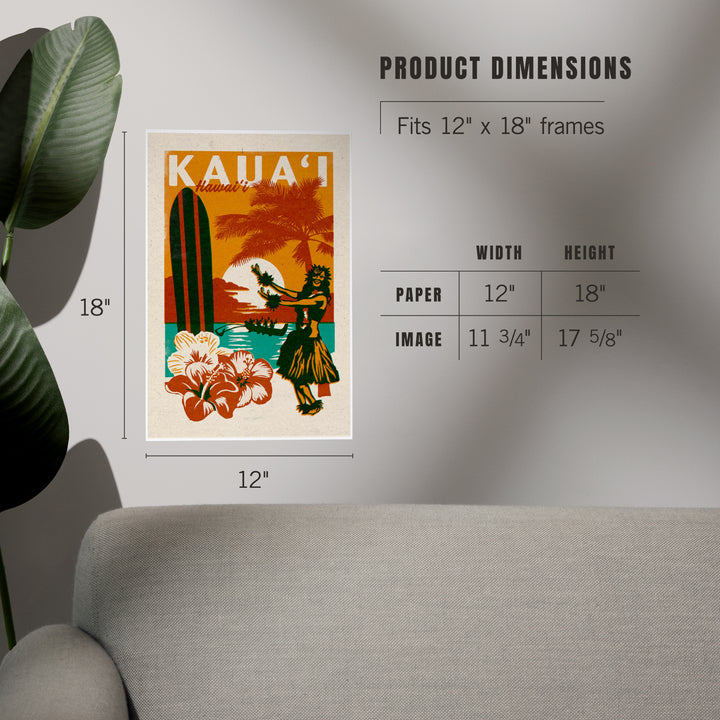 Kauai, Hawaii, Woodblock, Art & Giclee Prints
