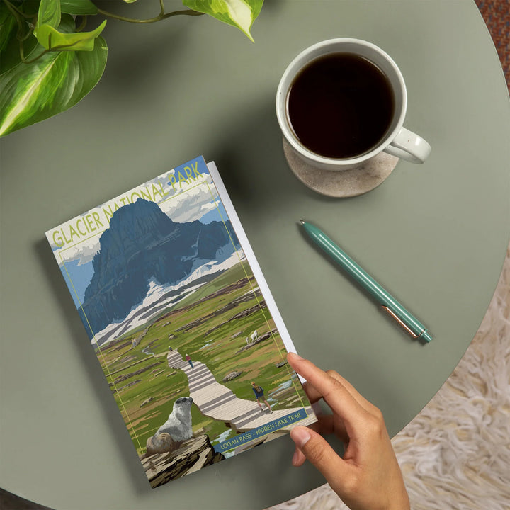 Lined 6x9 Journal, Glacier National Park, Montana, Logan Pass, Lay Flat, 193 Pages, FSC paper