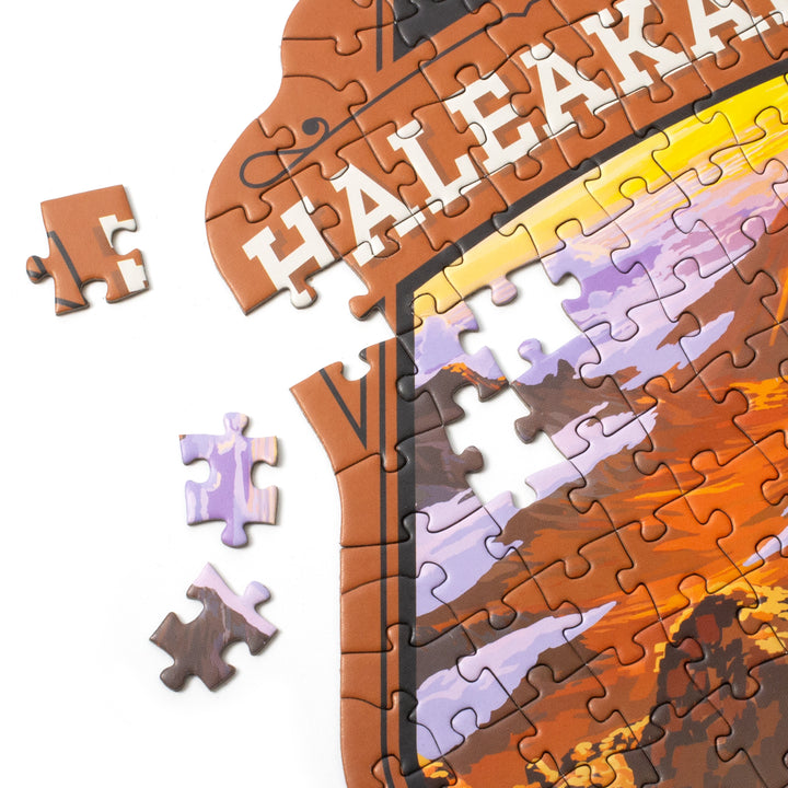 Lantern Press Mini Shaped Adult Jigsaw Puzzle, Protect Our National Parks (Haleakala)