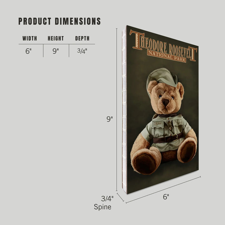 Lined 6x9 Journal, Theodore Roosevelt National Park, Teddy Bear, Lay Flat, 193 Pages, FSC paper