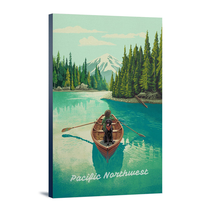 Pacific Northwest, Quiet Explorer, Boating, Mountain, Stretched Canvas