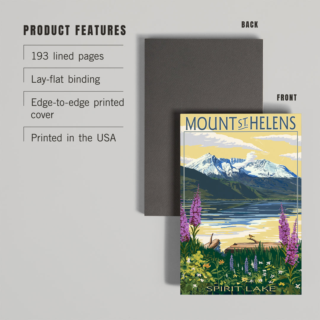 Lined 6x9 Journal, Mount St. Helens, Washington, Spirit Lake, Lay Flat, 193 Pages, FSC paper