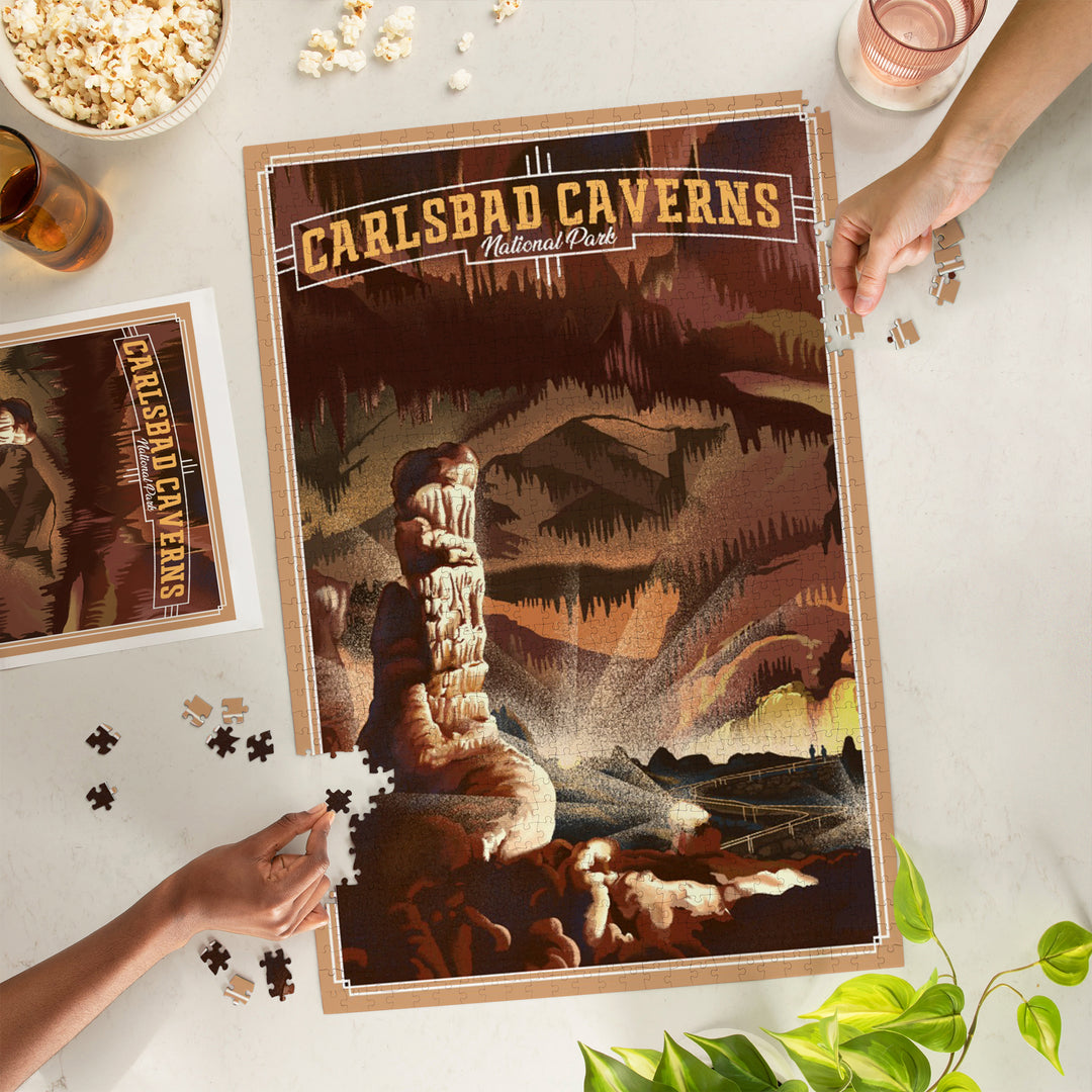 Carlsbad Cavern National Park, Lithograph, 1000 Piece Jigsaw Puzzle