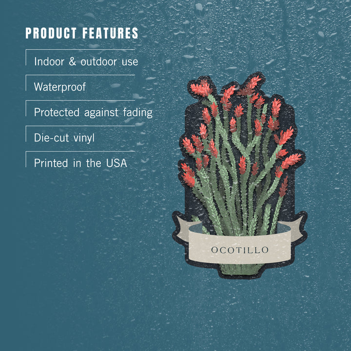 Vintage Flora Noir, Ocotillo, Vinyl Sticker