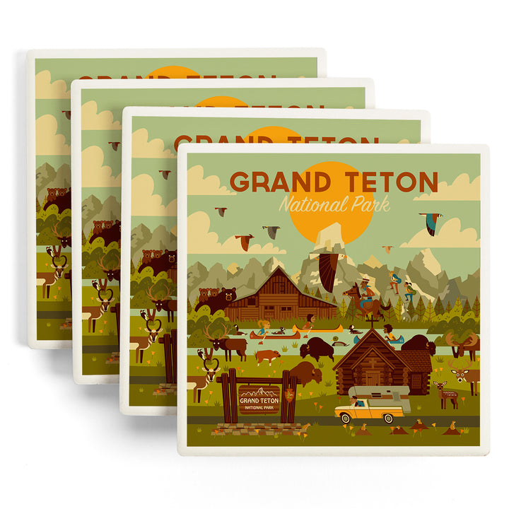 Grand Teton National Park, Wyoming, Geometric National Park Series, Coasters