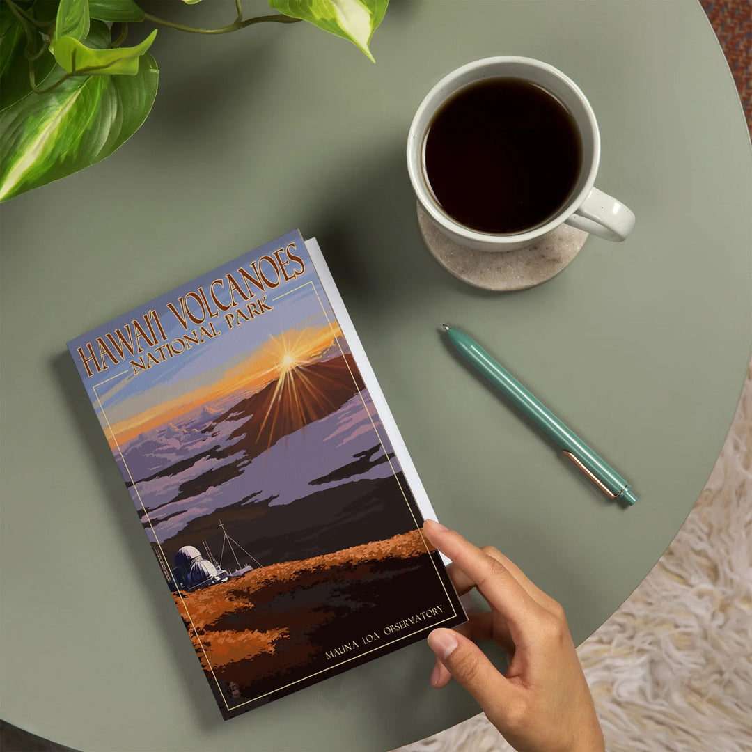 Lined 6x9 Journal, Hawaii Volcanoes National Park, Mauna Loa Observatory at Sunrise, Lay Flat, 193 Pages, FSC paper