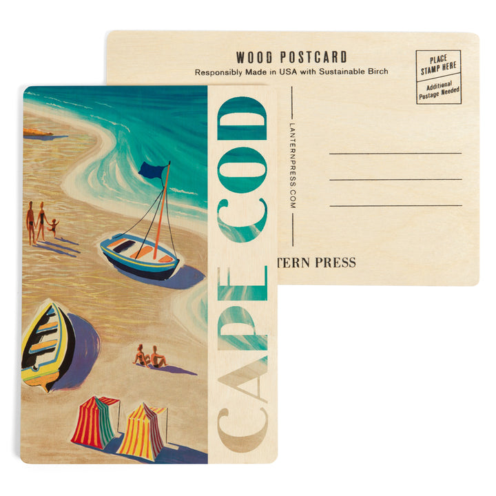 Cape Cod, Massachusetts, Beach Scene, Wood Sign and Postcards
