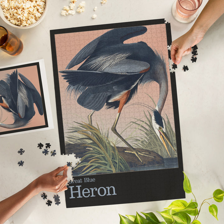 Audubon Birds of North America, Blue Heron, 1000 Piece Jigsaw Puzzle