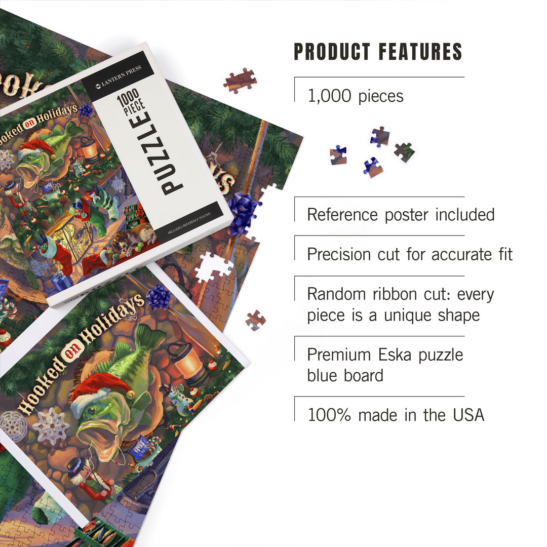 Hooked on Holidays, Oil Painting, Christmas Bass, Jigsaw Puzzle