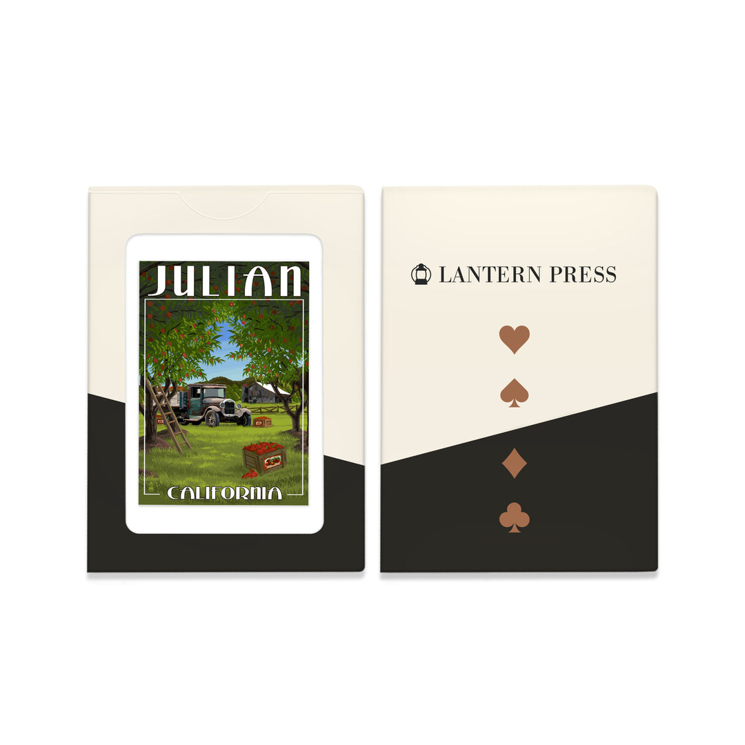 Playing Cards, Julian, California, Apple Orchard Harvest, 52 Card Deck with Jokers in Box, Unique Art