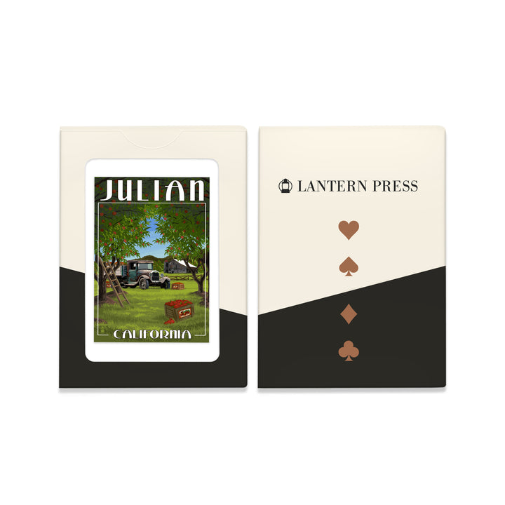 Playing Cards, Julian, California, Apple Orchard Harvest, 52 Card Deck with Jokers in Box, Unique Art