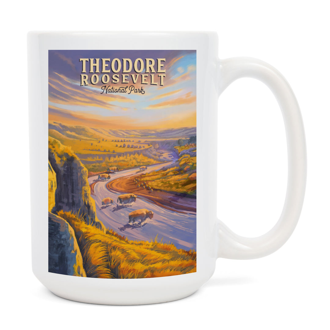 Theodore Roosevelt National Park, North Dakota, Oil Painting, Ceramic Mug