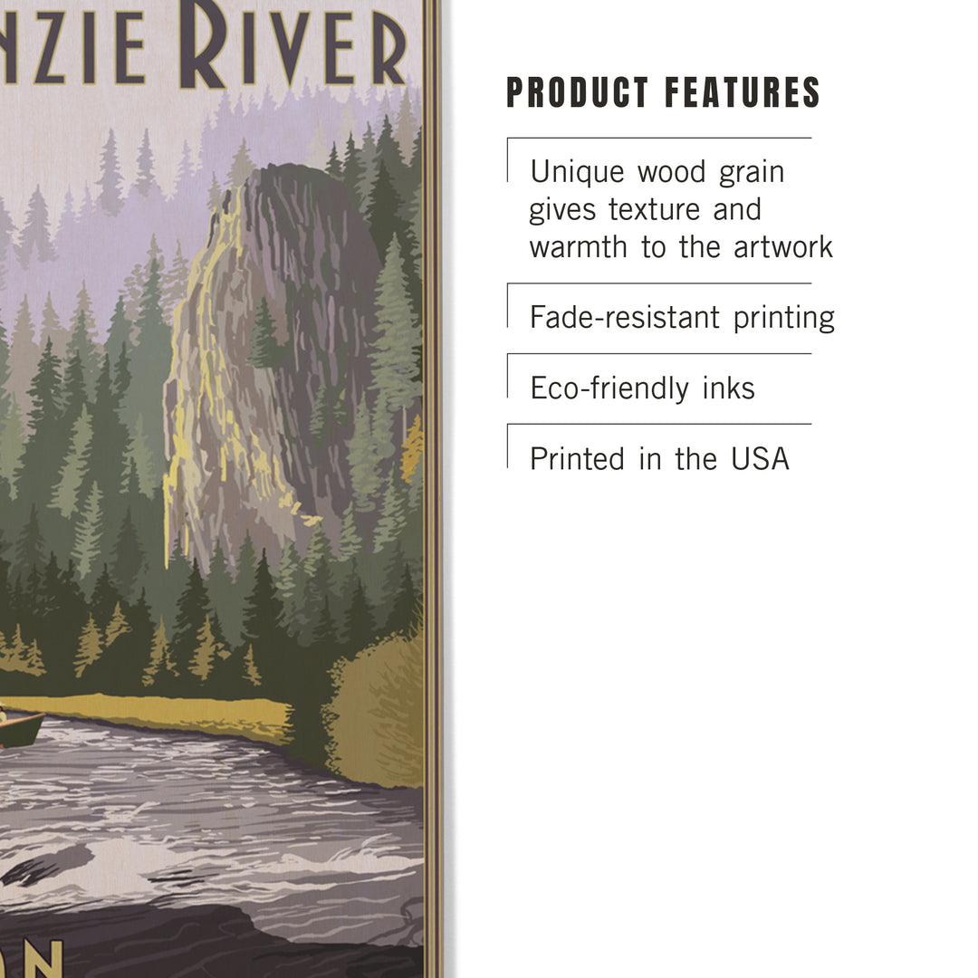 McKenzie River, Oregon Scene, Lantern Press Poster, Wood Signs and Postcards
