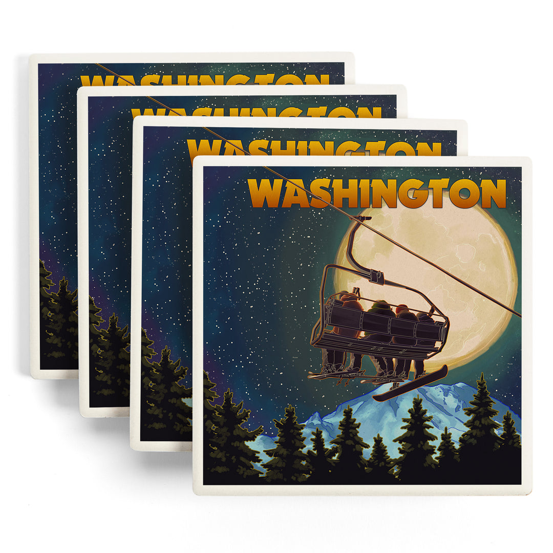 Washington Ski Lift, Full Moon Snowboarder, Coasters
