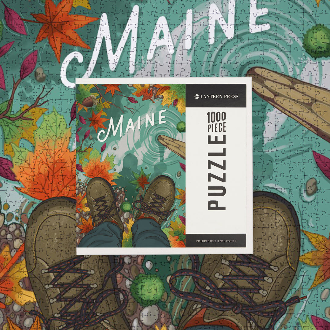 Maine, Embrace the Elements Hiking, Fall Colors, Jigsaw Puzzle