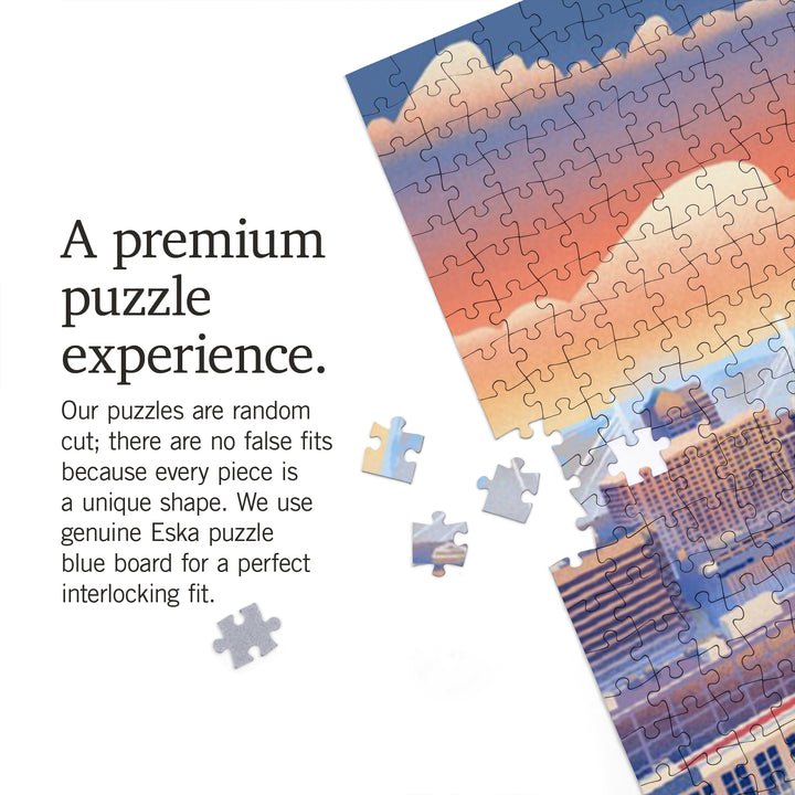 St. Louis, Missouri, Skyline With Stadium, Lithograph, 1000 Piece Jigsaw Puzzle