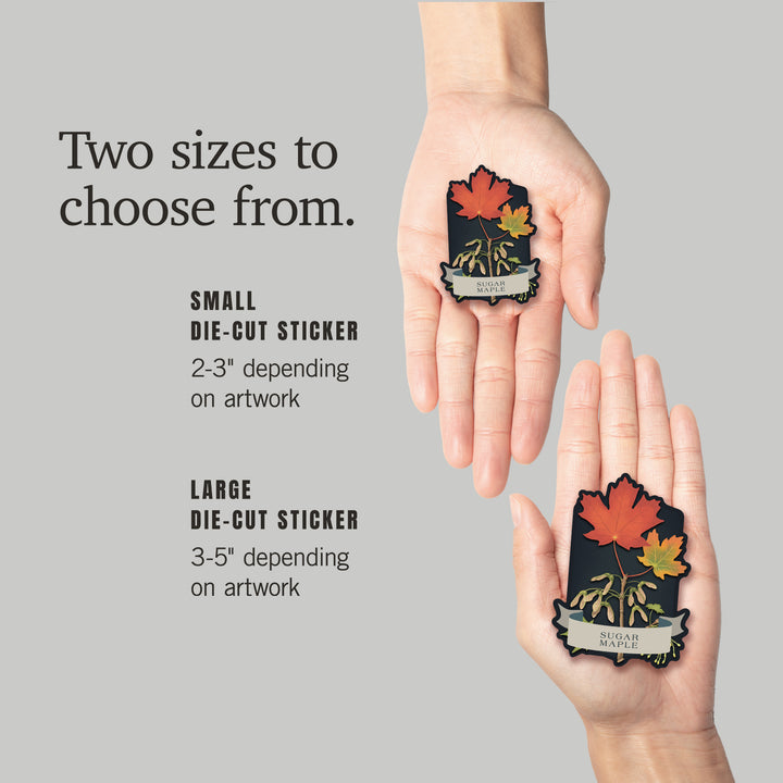 Vintage Flora Noir, Sugar Maple, Vinyl Sticker
