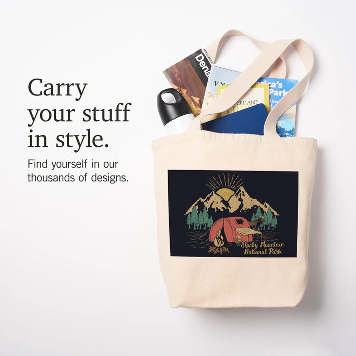 Rocky Mountain National Park, Colorado, Camping Scene, Tote Bag