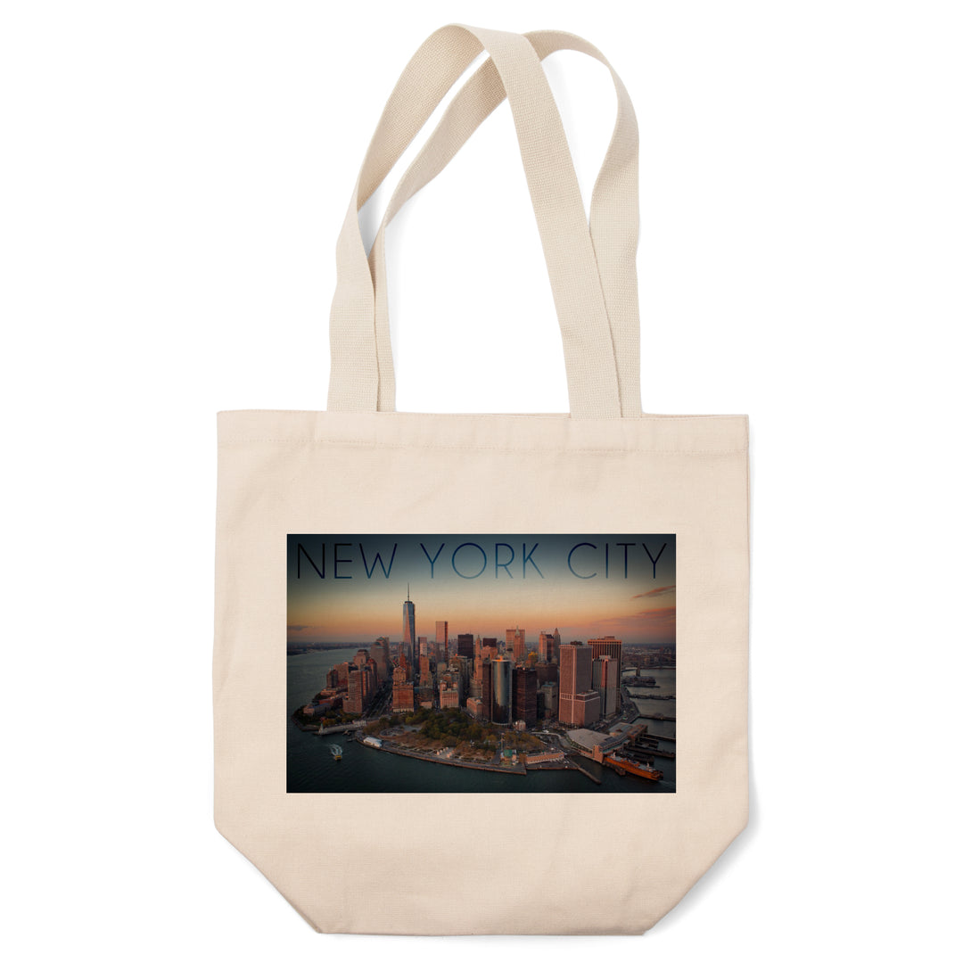New York City, New York, Aerial Skyline, Lantern Press Photography, Tote Bag