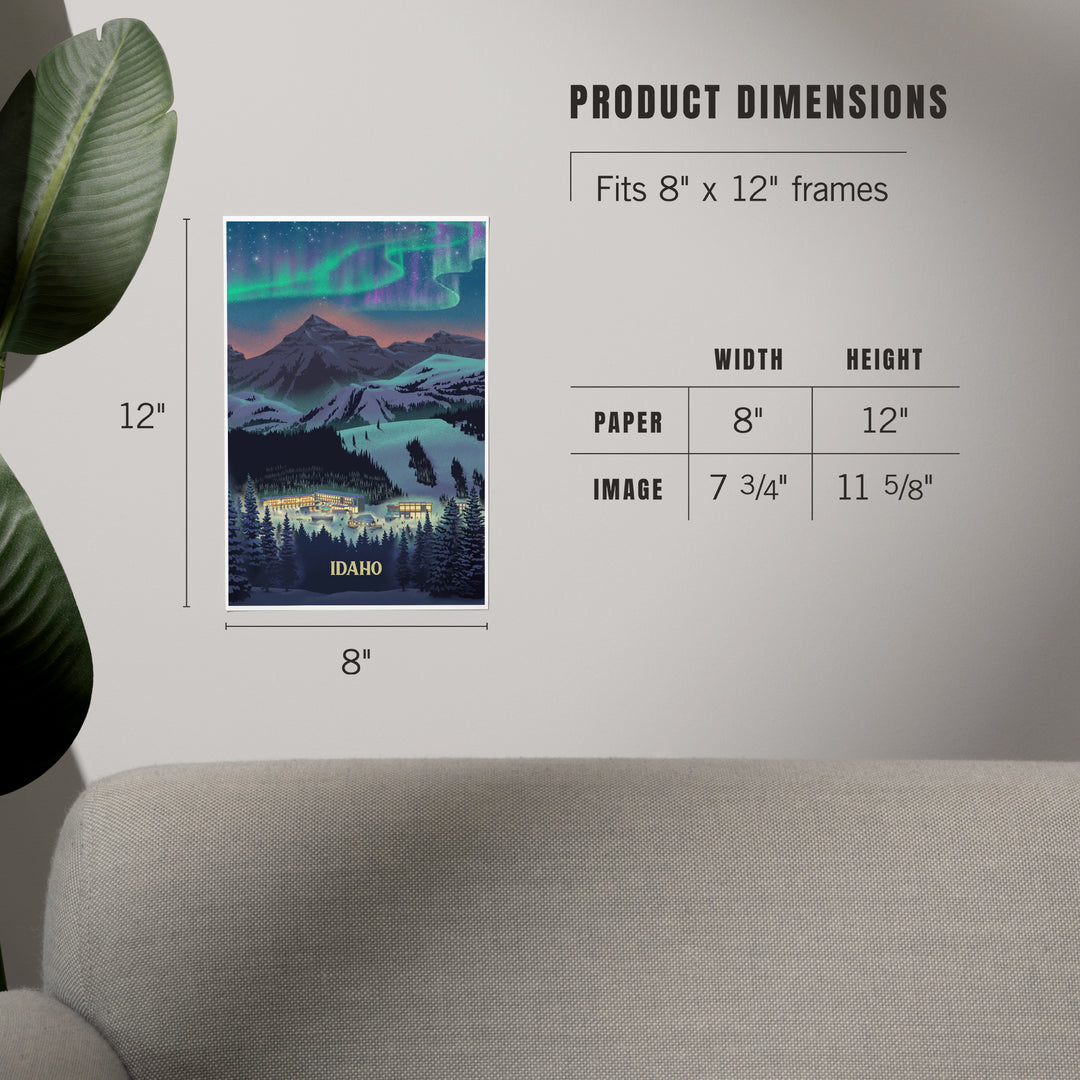 Idaho, Village under Northern Lights, Art & Giclee Prints