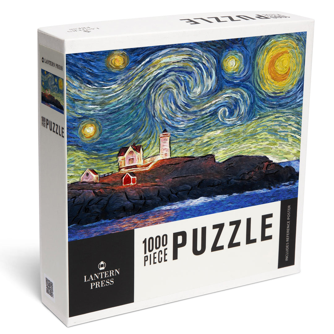 East Coast Lighthouse, Starry Night, Jigsaw Puzzle