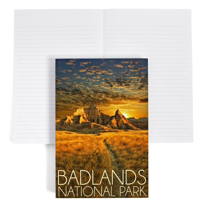 Lined 6x9 Journal, Badlands National Park, South Dakota, Sunset, Lay Flat, 193 Pages, FSC paper