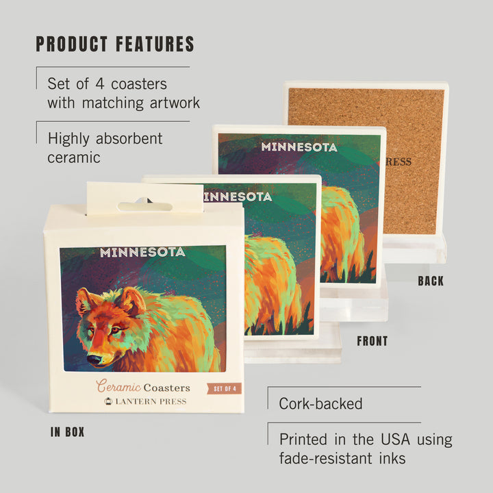 Minnesota, Vivid, Gray Wolf, Coasters