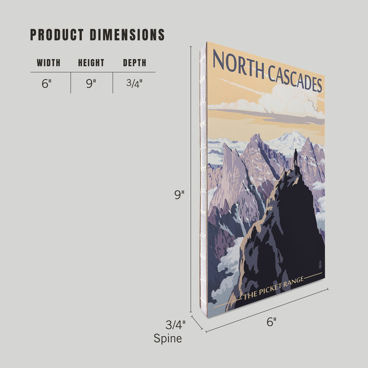 Lined 6x9 Journal, North Cascades, Washington, Mountain Peaks, Lay Flat, 193 Pages, FSC paper