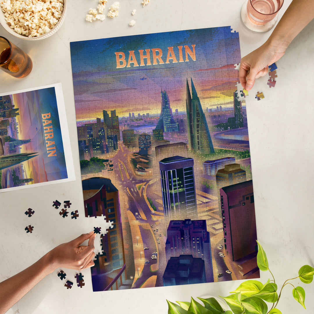 Manama, Bahrain, Lithograph, 1000 Piece Jigsaw Puzzle