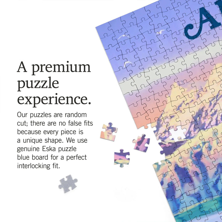 Alaska, Oil Painting, Whale Tail with Glacier, Jigsaw Puzzle