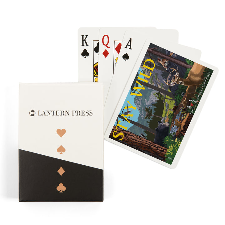 Playing Cards, Lake Arrowhead, California, Stay Wild, National Park WPA Sentiment, 52 Card Deck with Jokers in Box, Unique Art