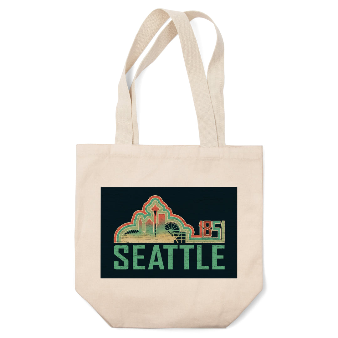Seattle, Washington, Skyline, Retro,, Tote Bag