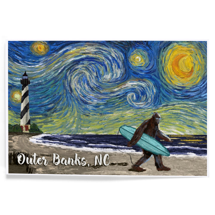 Outer Banks, North Carolina, Starry Night, Bigfoot on the Beach, Art & Giclee Prints