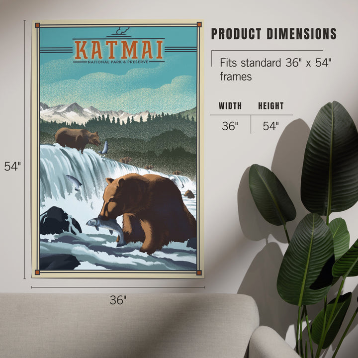 Katmai National Park and Preserve, Alaska, Lithograph, Art & Giclee Prints