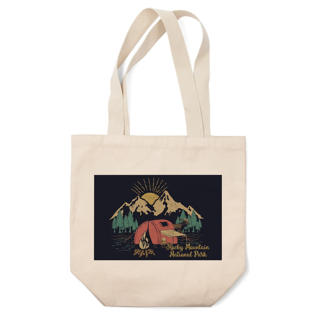 Rocky Mountain National Park, Colorado, Camping Scene, Tote Bag