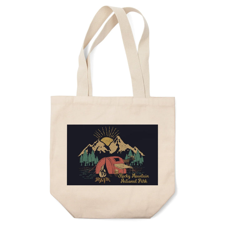 Rocky Mountain National Park, Colorado, Camping Scene, Tote Bag