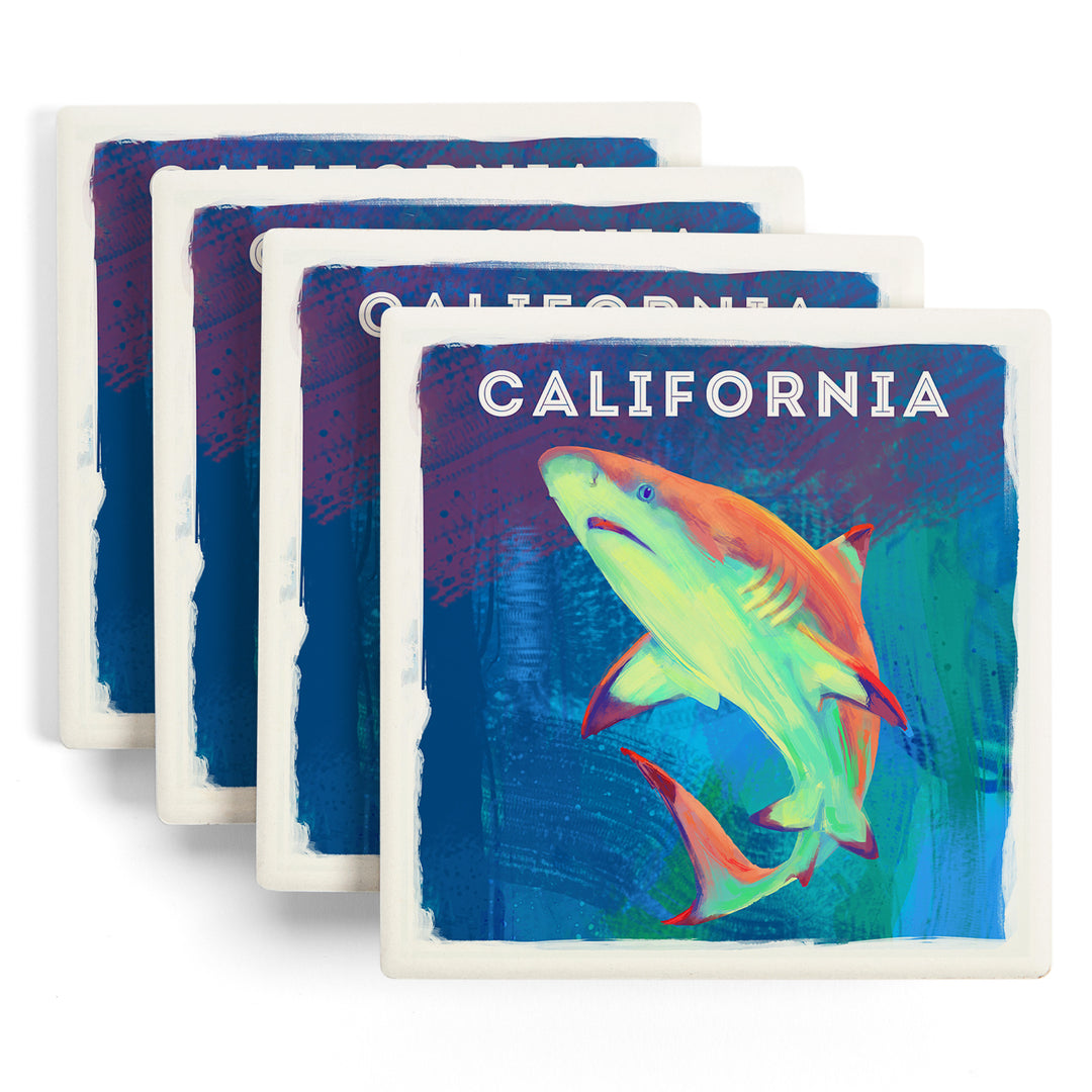 California, Vivid, Blacktip Shark, Coaster Set