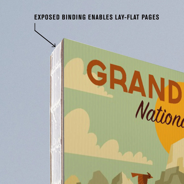 Lined 6x9 Journal, Grand Teton National Park, Wyoming, Geometric National Park Collection, Lay Flat, 193 Pages, FSC paper