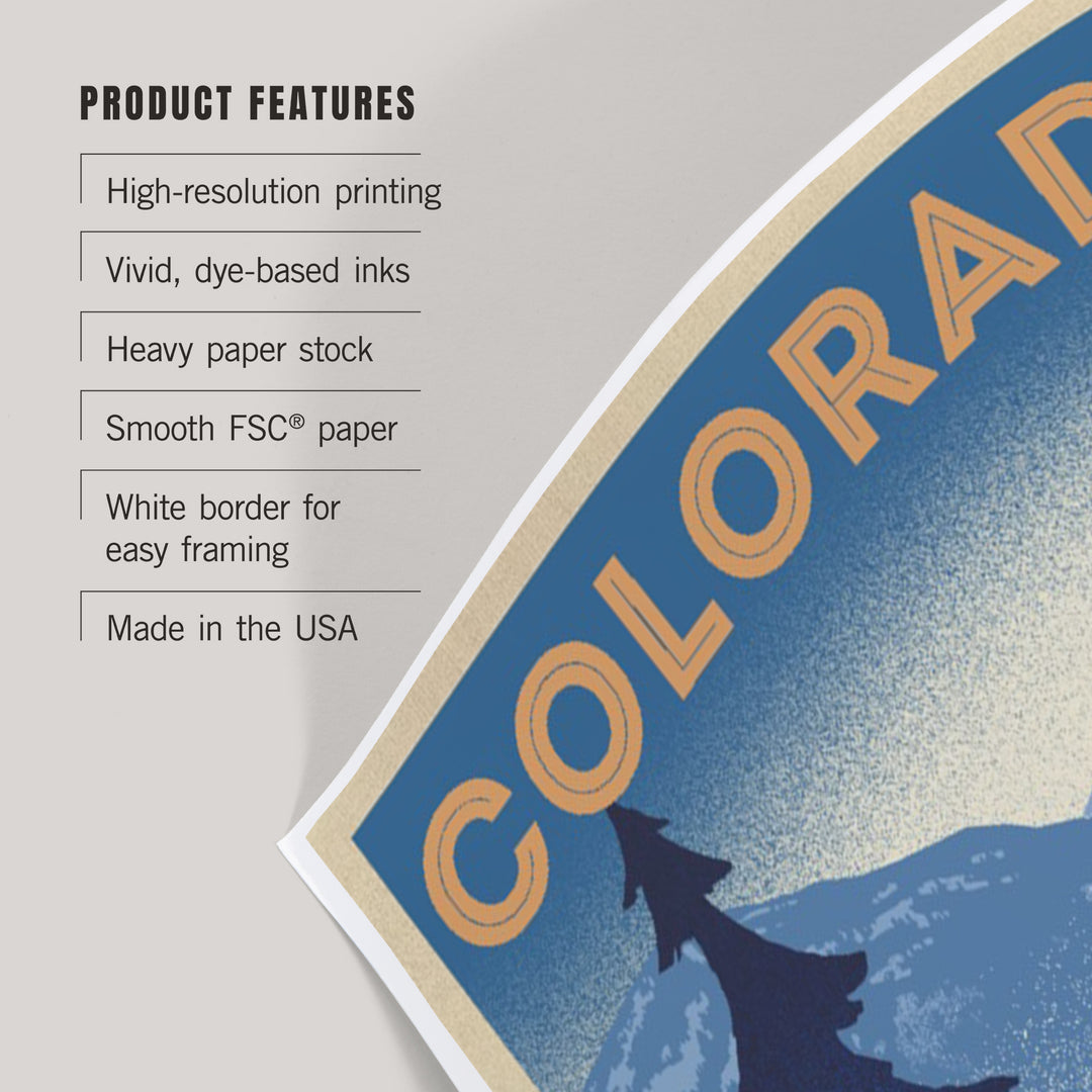 Colorado, Elk and Mountain Scene, Lithograph, Art & Giclee Prints