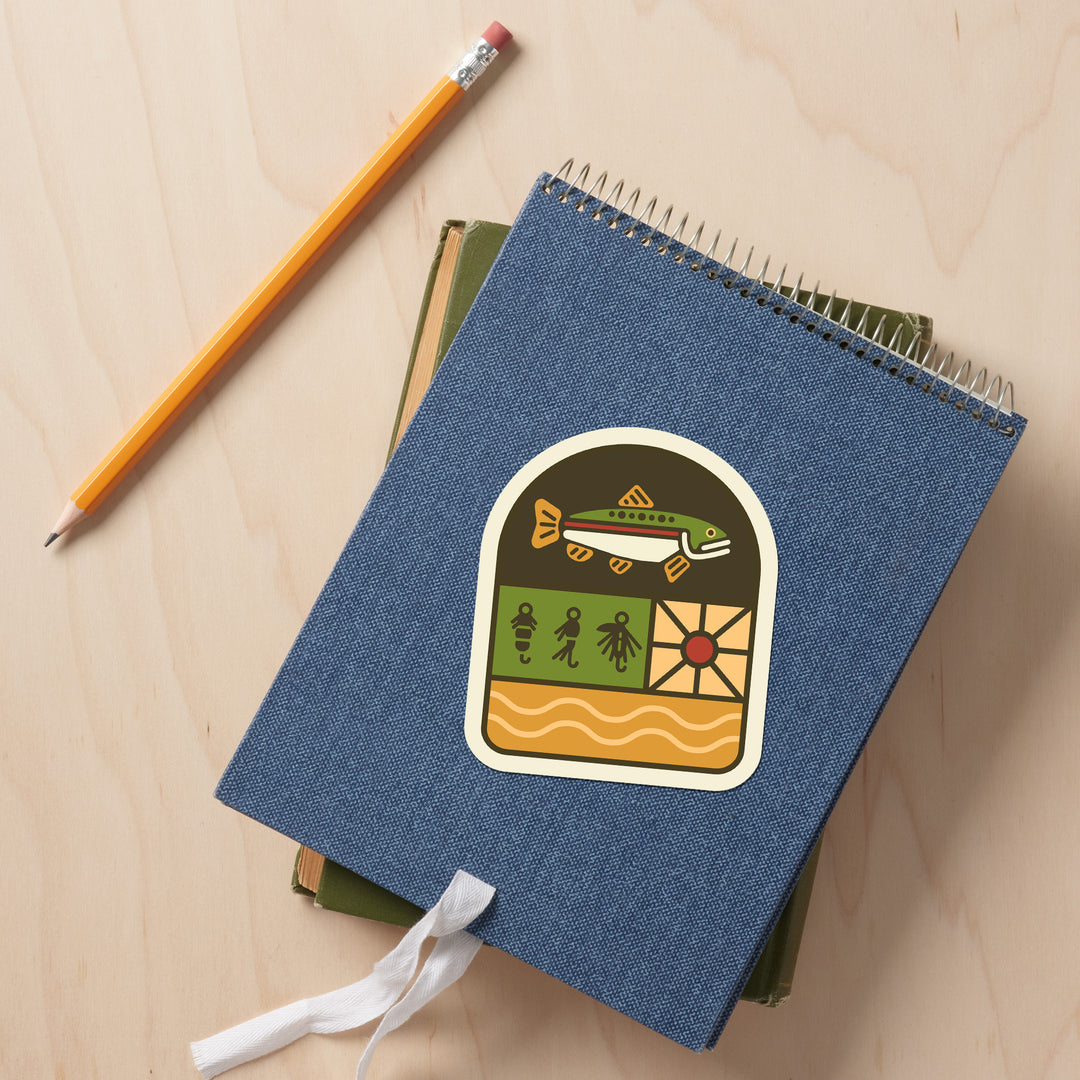 Simple Vector, Trout Fishing, Vinyl Sticker
