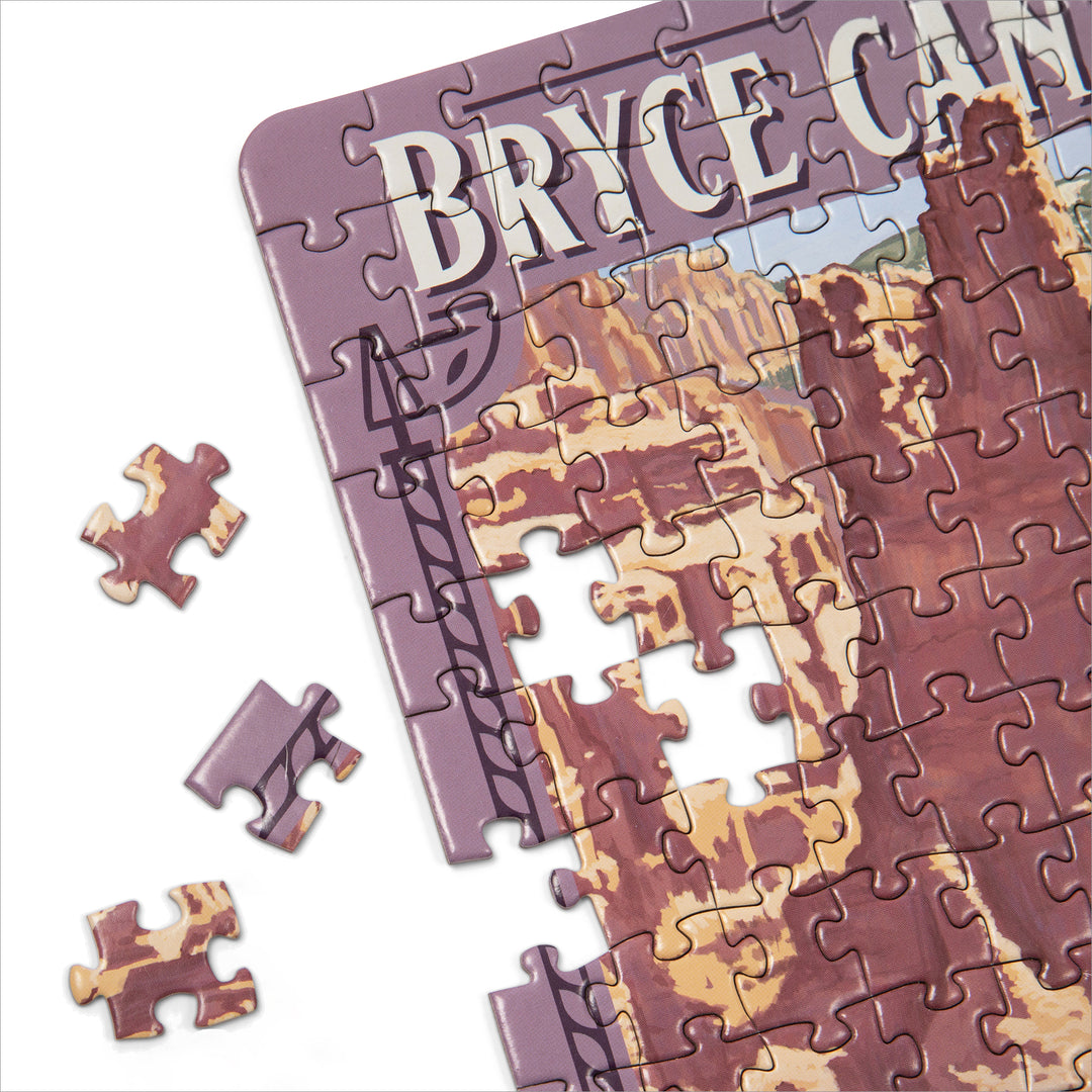 Lantern Press Mini Shaped Adult Jigsaw Puzzle, Protect Our National Parks (Bryce Canyon)